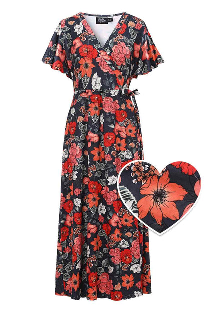 Isla Twilight Bloom Maxi Wrap Dress