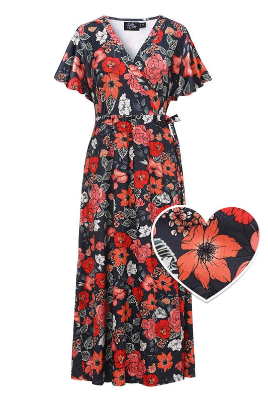 Isla Twilight Bloom Maxi Wrap Dress