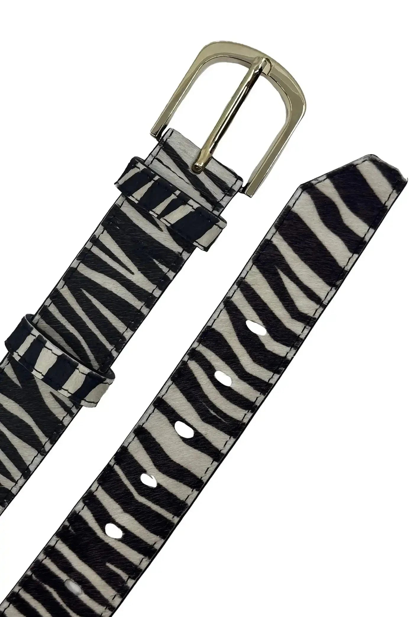 Jeans Belt Zebra White and Black