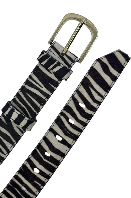 Jeans Belt Zebra White and Black
