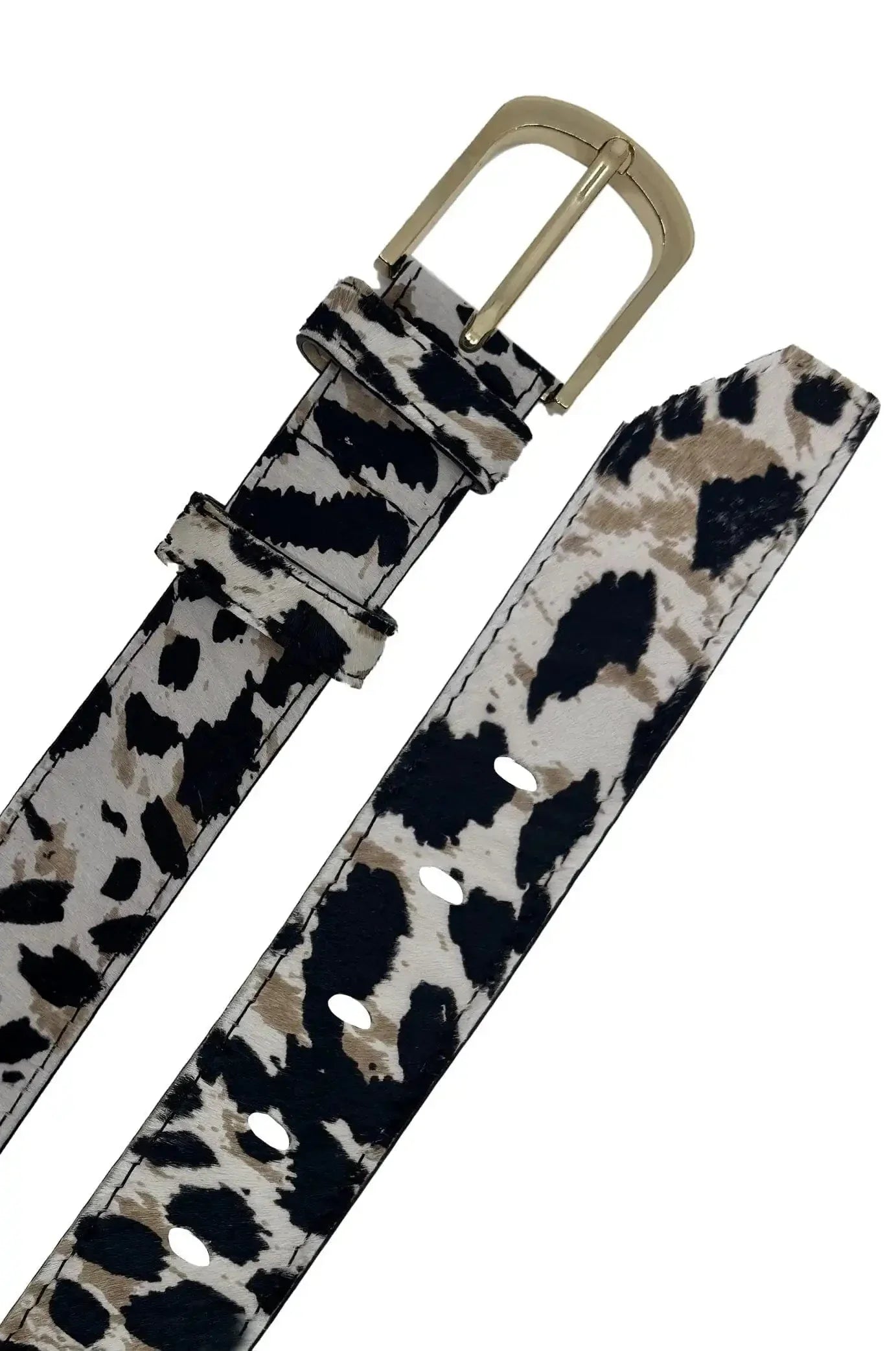 Jeans Belt Natural & Black Cowhide
