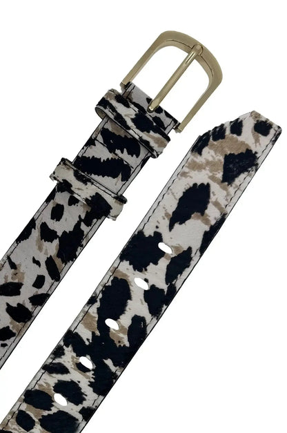 Jeans Belt Natural & Black Cowhide
