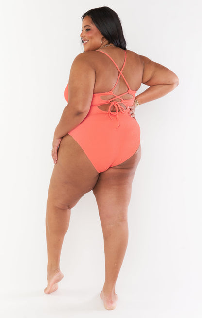 Positano One Piece ~ Neon Melon Scrunch