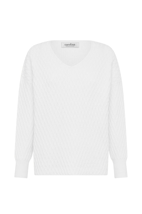 Kayla V-Neck Jumper Ivory
