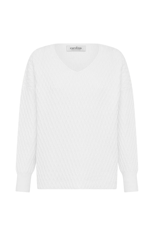 Kayla V-Neck Jumper Ivory