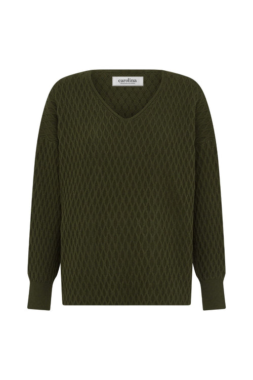Kayla V-Neck Jumper Olive