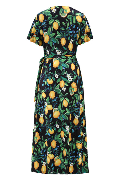 Isla Lemon Maxi Wrap Dress