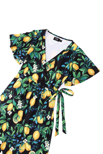 Isla Lemon Maxi Wrap Dress