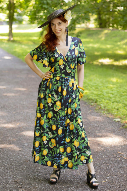 Isla Lemon Maxi Wrap Dress