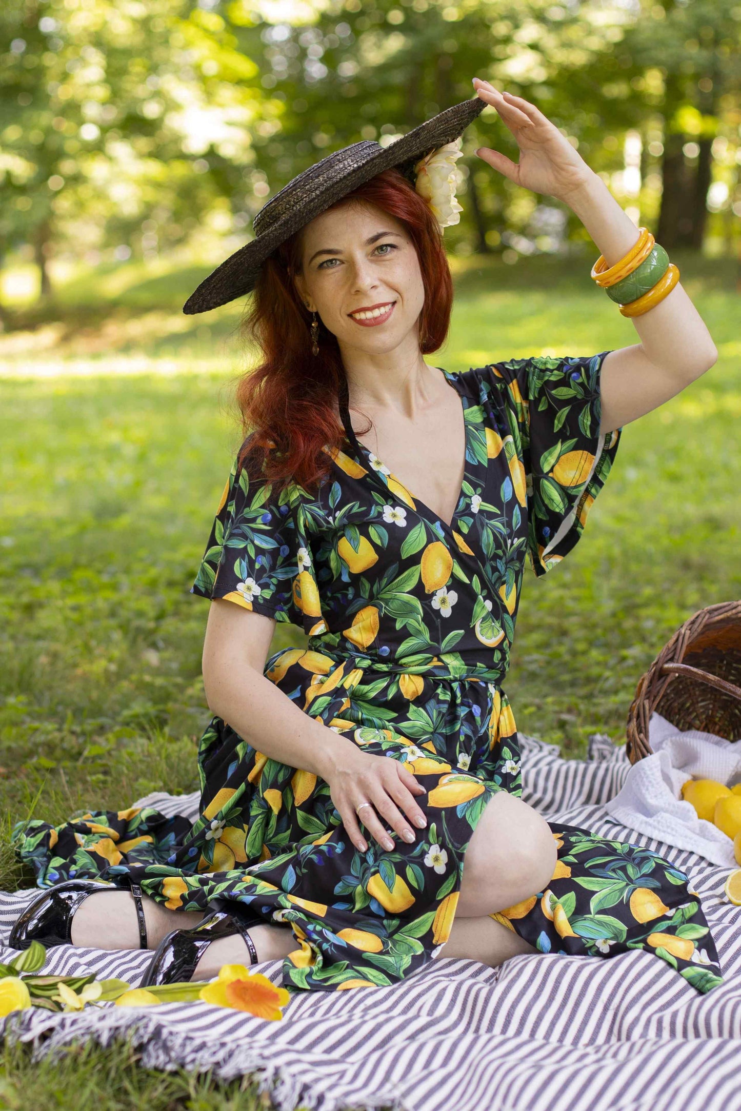 Isla Lemon Maxi Wrap Dress