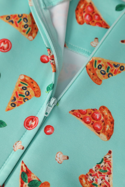 Amanda Light Blue Pizza Swing Dress