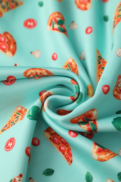Amanda Light Blue Pizza Swing Dress