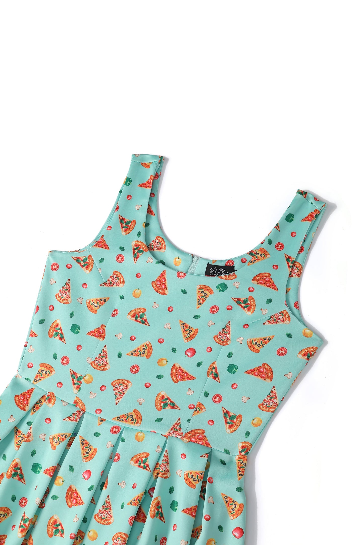 Amanda Light Blue Pizza Swing Dress