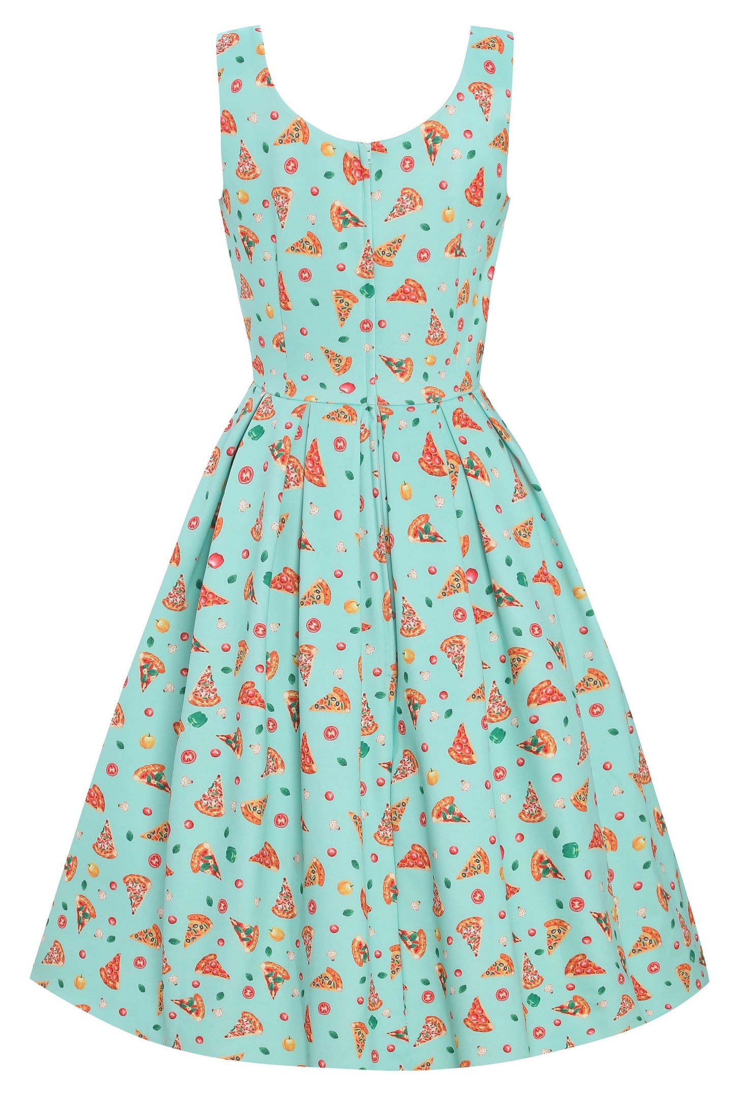 Amanda Light Blue Pizza Swing Dress