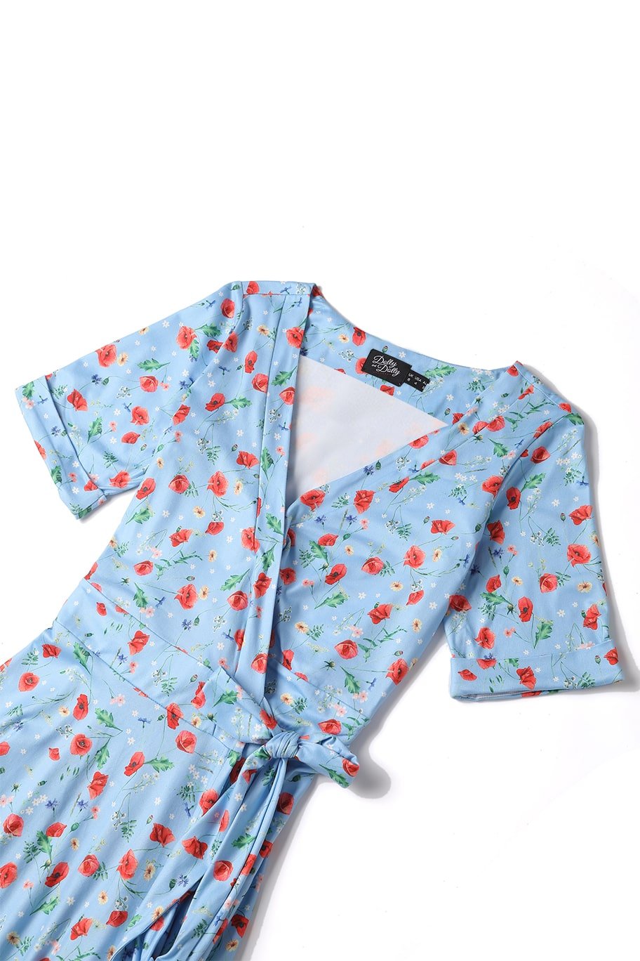 Matilda Light Blue Poppy Wrap Dress