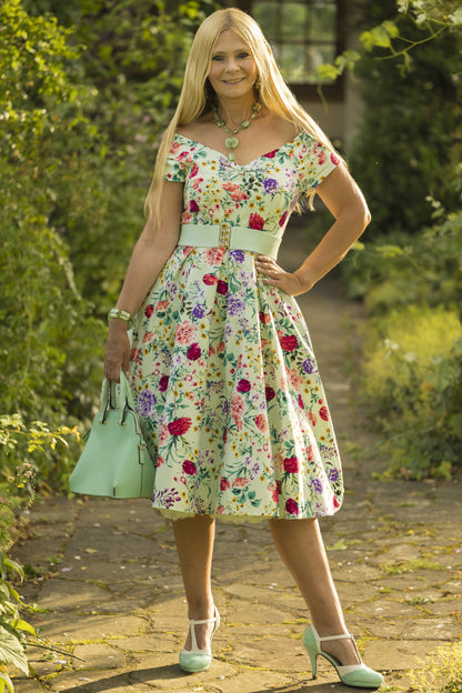 Lily Light Green Floral Dress