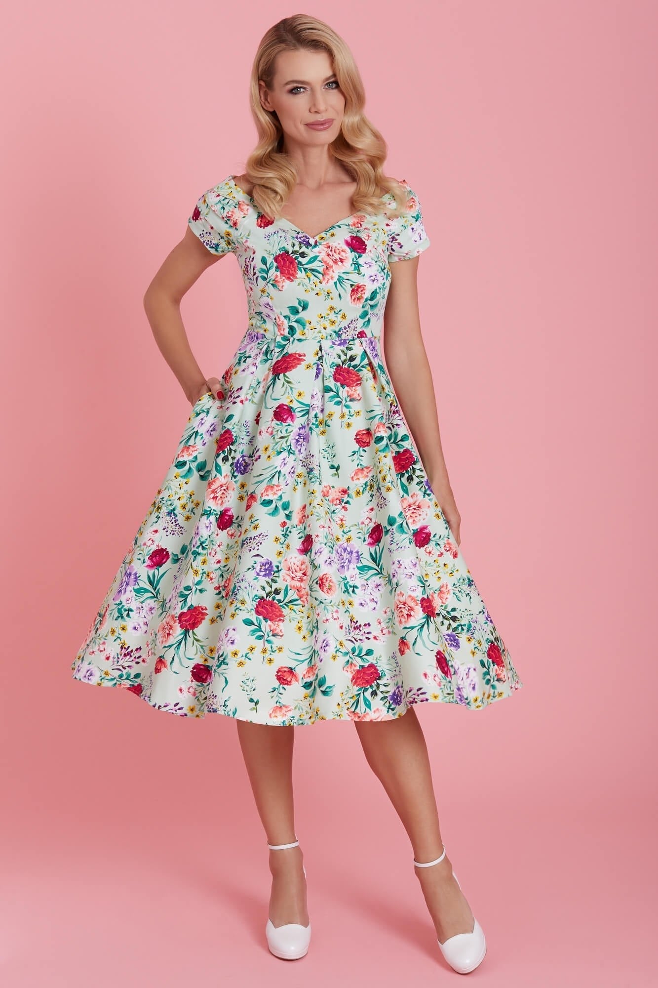Lily Light Green Floral Dress