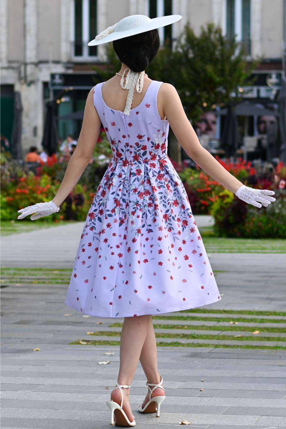 Amanda Lilac Falling Flower Swing Dress