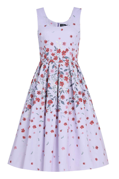 Amanda Lilac Falling Flower Swing Dress