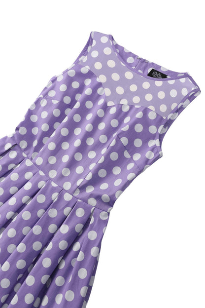 Blair Lilac Polka Dot Mesh Dress