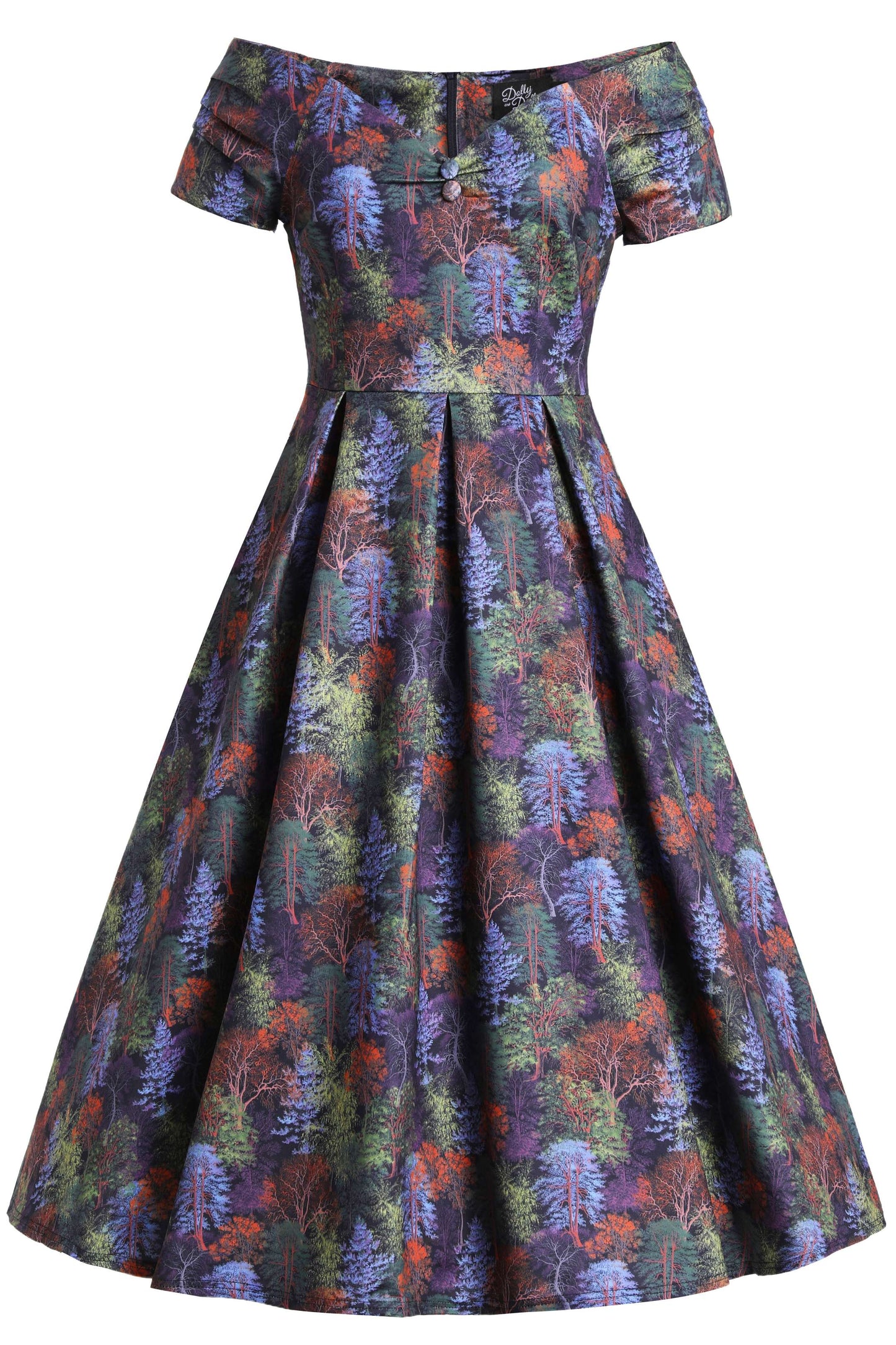 Lily Autumn Foliage Off Shoulder Dress