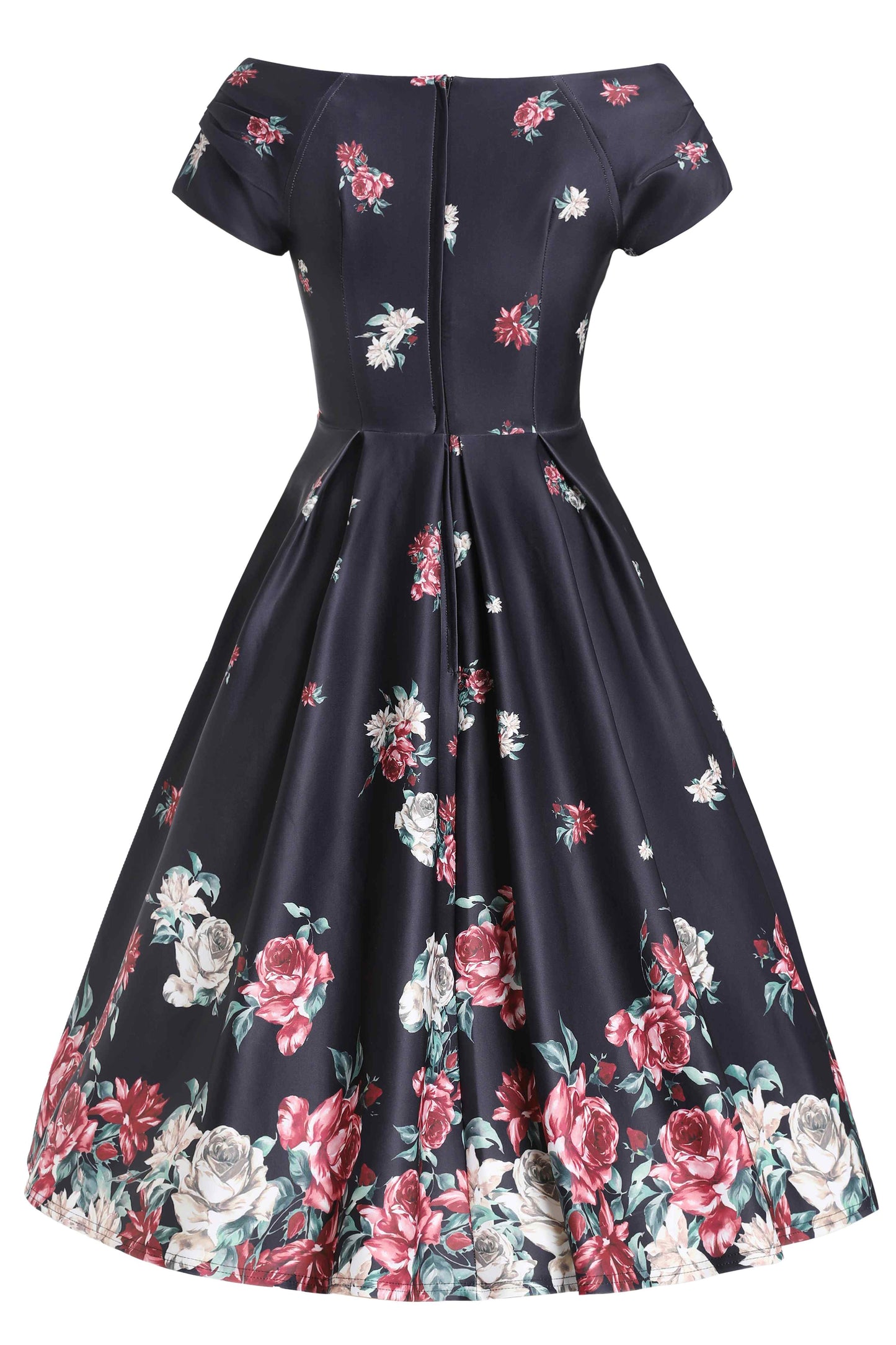 Lily Black Falling Rose Off Shoulder Dress