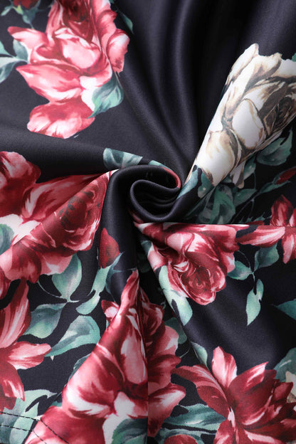 Lily Black Falling Rose Off Shoulder Dress
