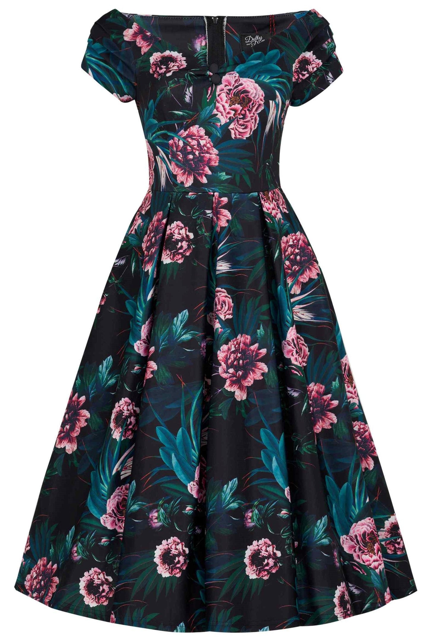 Lily Black Peony Off Shoulder Dress
