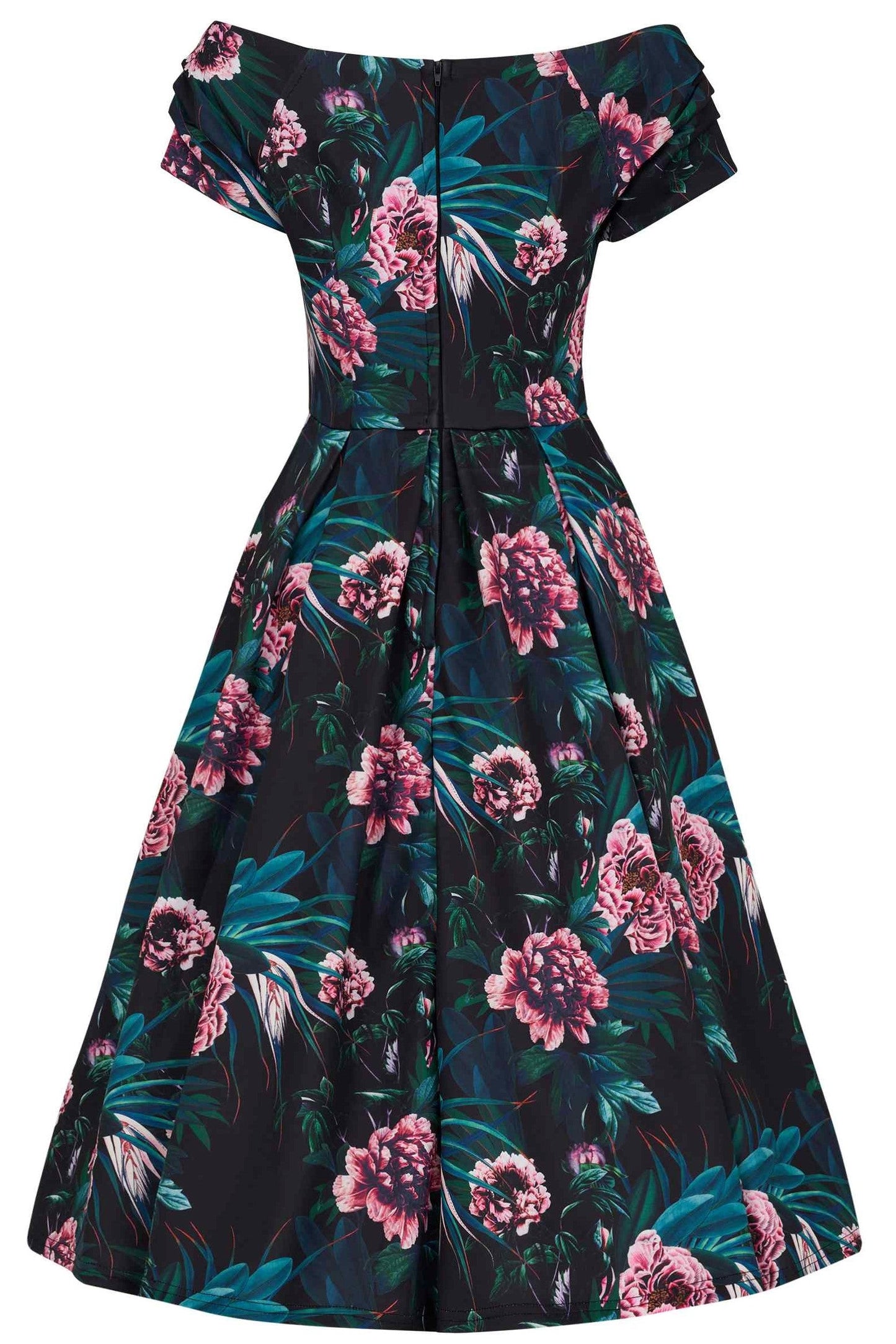 Lily Black Peony Off Shoulder Dress