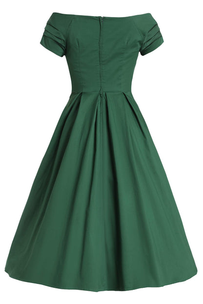 Lily Dark Green Off Shoulder Dress