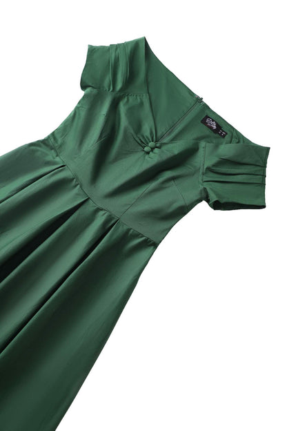 Lily Dark Green Off Shoulder Dress