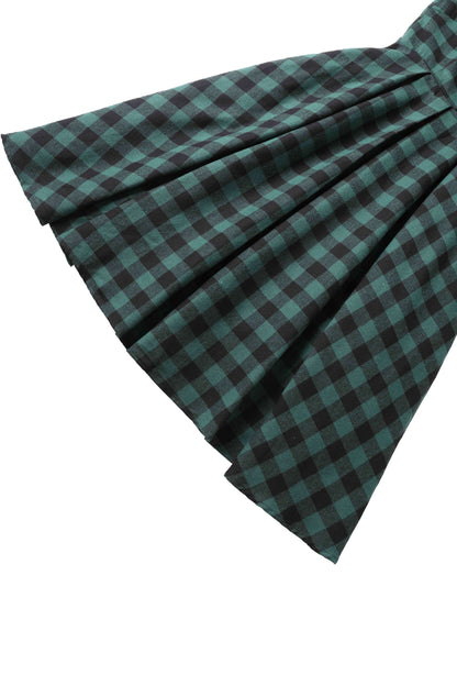Lily Green Check Off Shoulder Dress