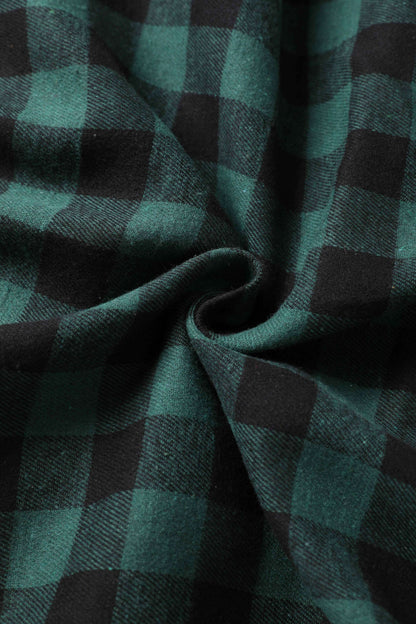 Lily Green Check Off Shoulder Dress