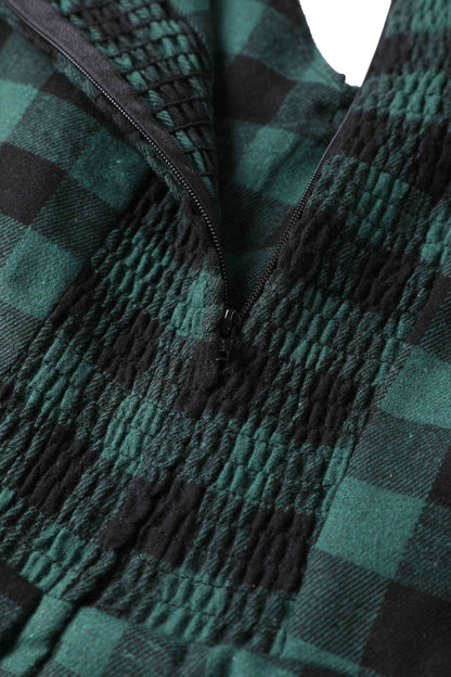 Lily Green Check Off Shoulder Dress