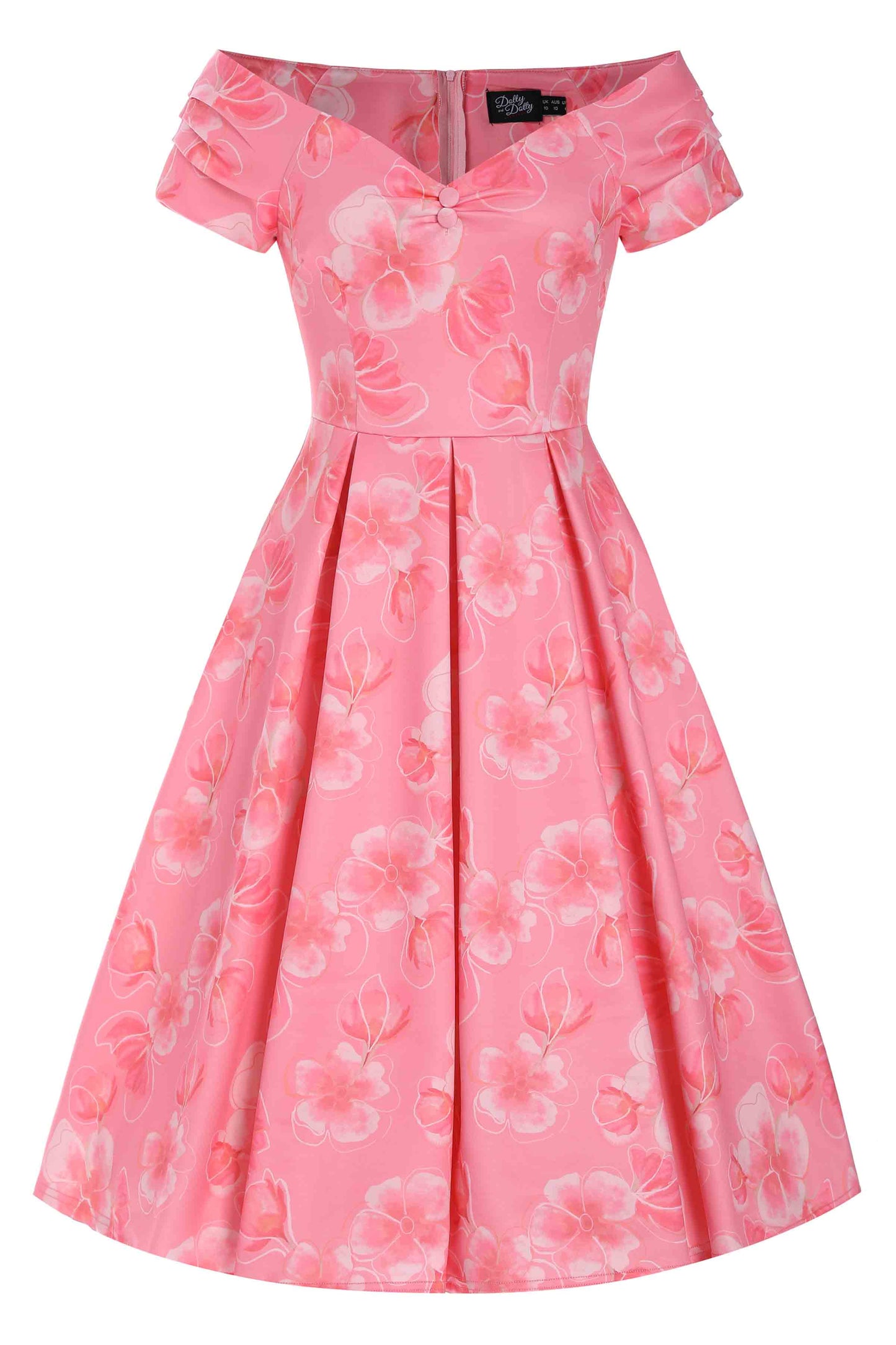 Lily Pink Floral Off Shoulder Circle Dress