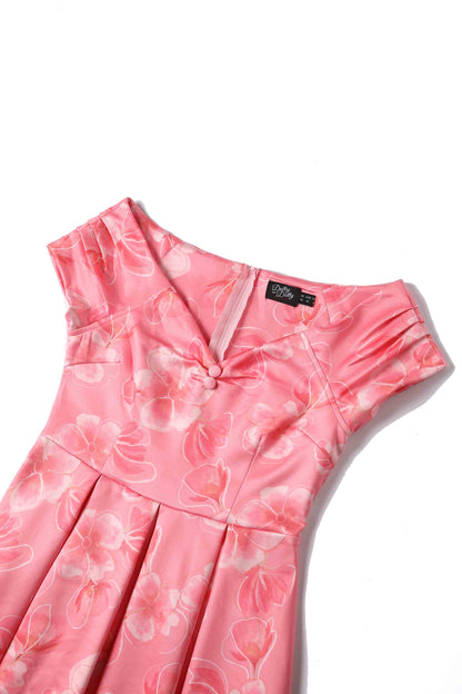 Lily Pink Floral Off Shoulder Circle Dress