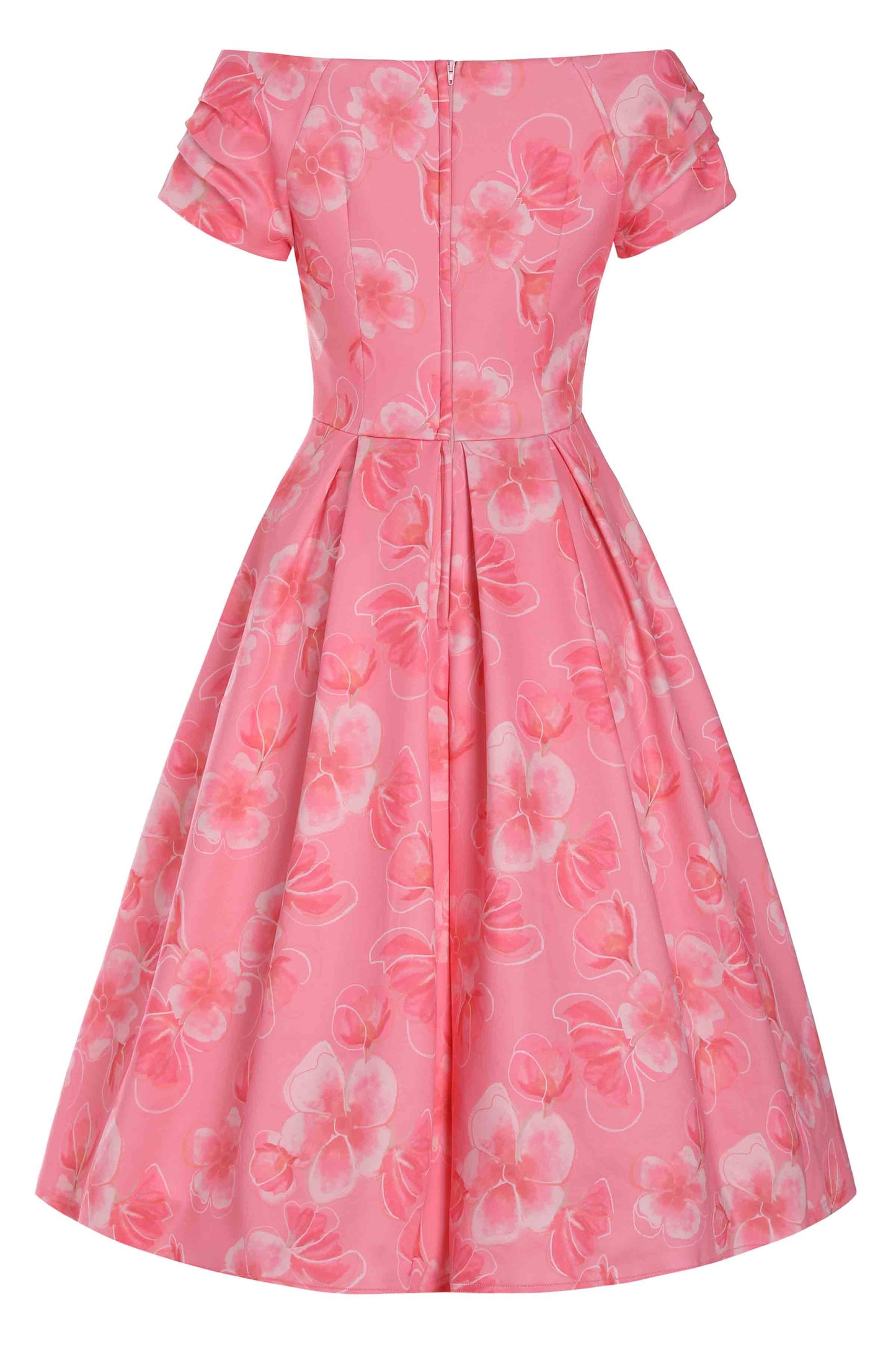 Lily Pink Floral Off Shoulder Circle Dress