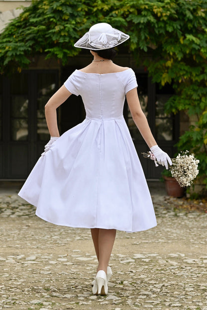 Lily White Off Shoulder Midi Dress