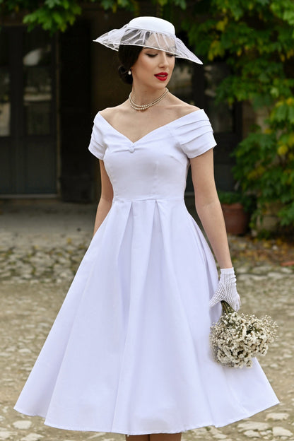 Lily White Off Shoulder Midi Dress