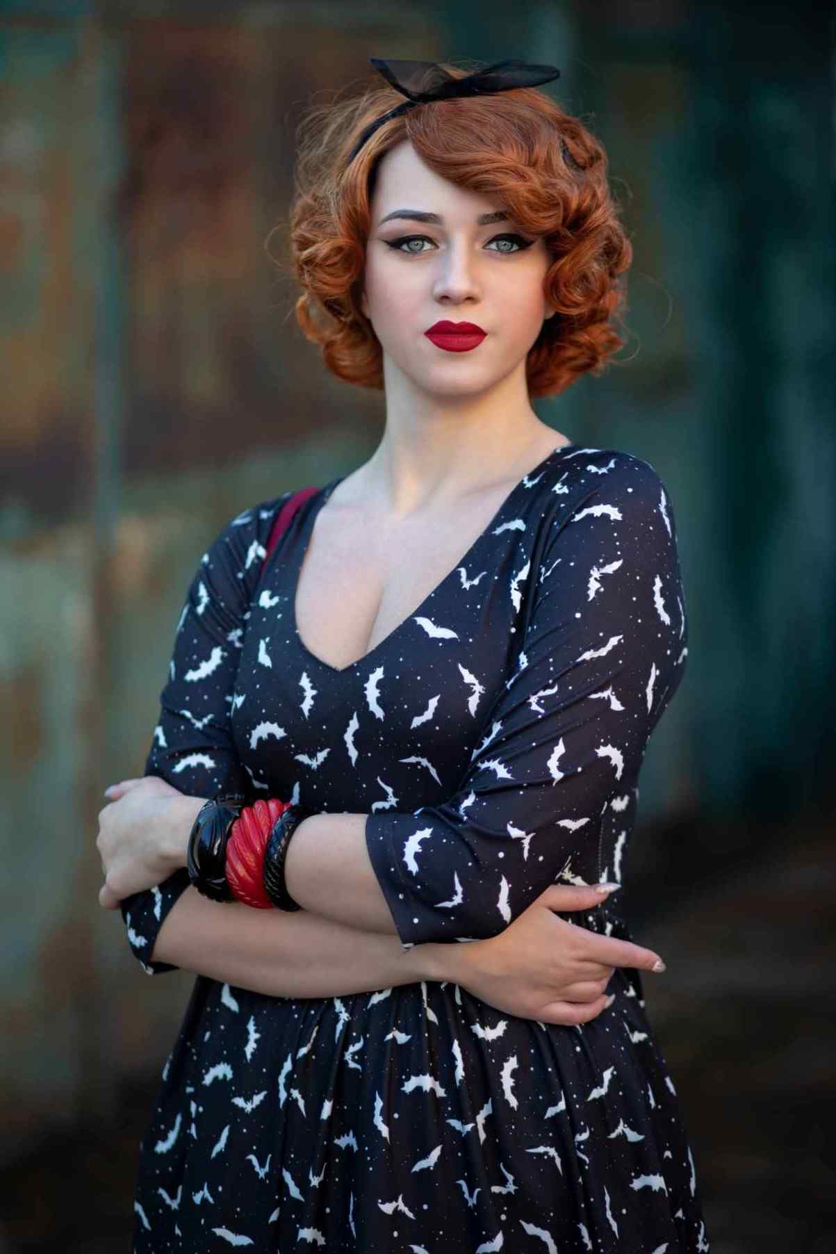 Billie Long Sleeved Black Bat Dress