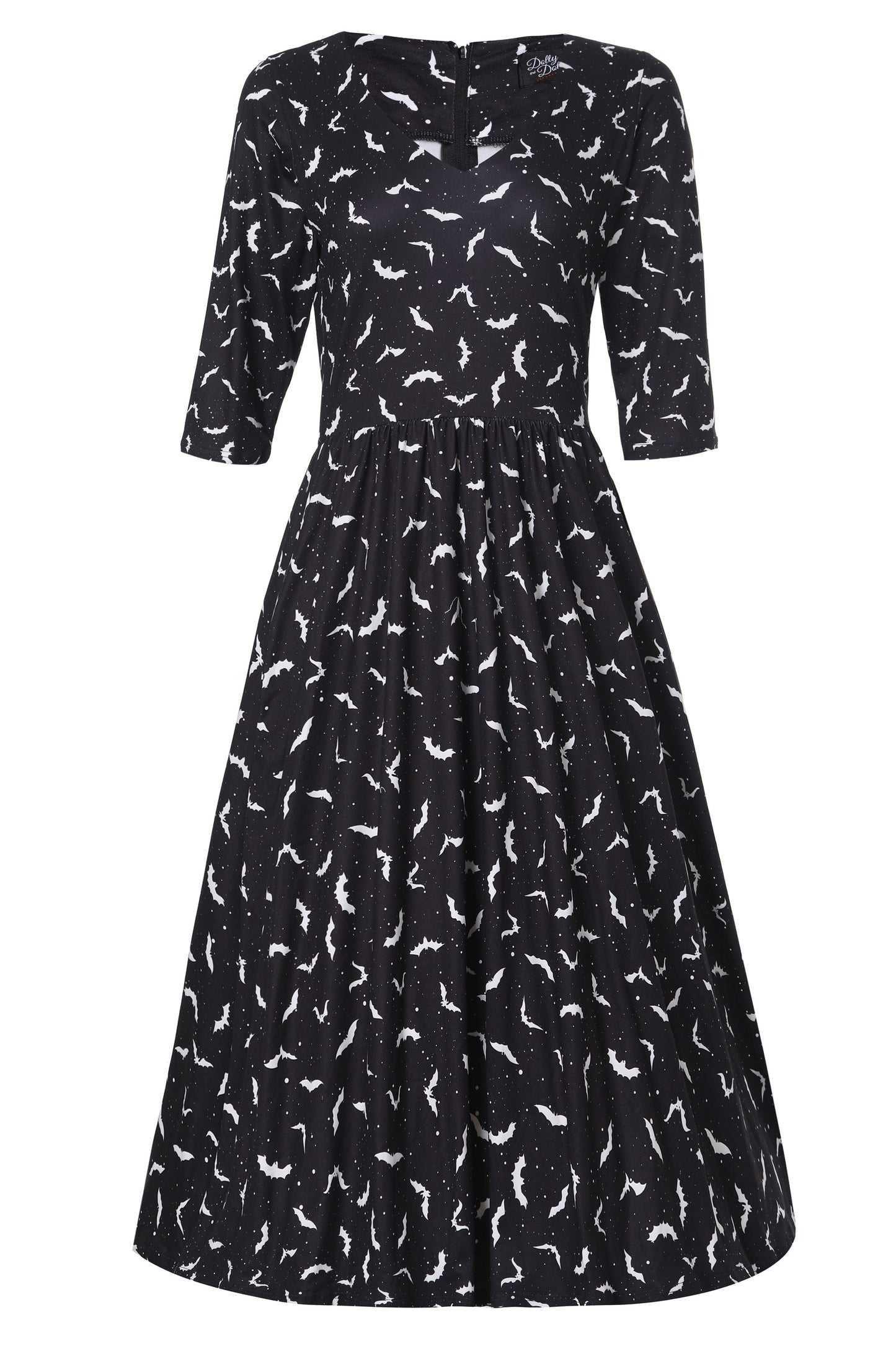 Billie Long Sleeved Black Bat Dress