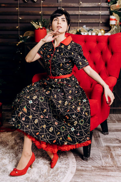Mabel Christmas Ornament Shirt Dress