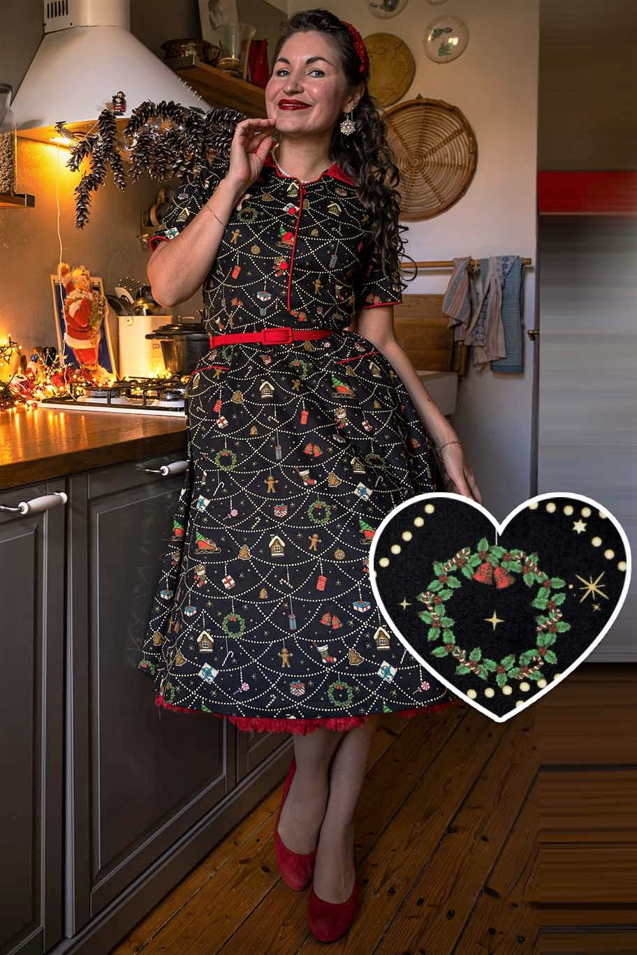 Mabel Christmas Ornament Shirt Dress