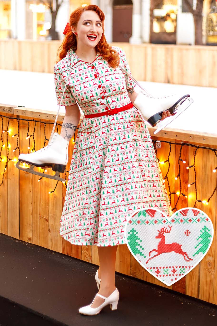 Mabel Christmas Reindeer Shirt Dress