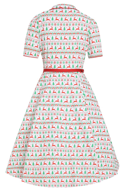 Mabel Christmas Reindeer Shirt Dress