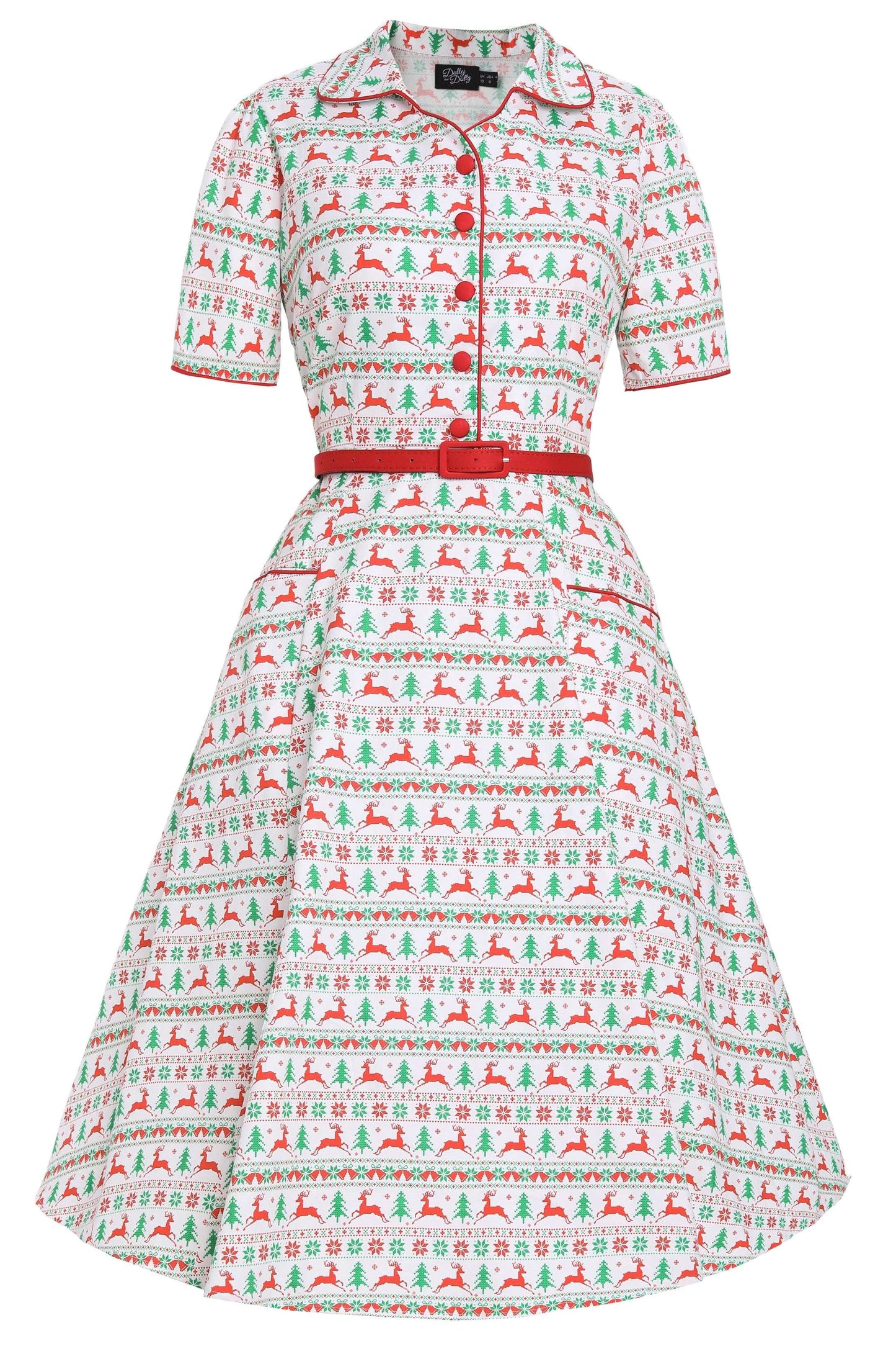 Mabel Christmas Reindeer Shirt Dress