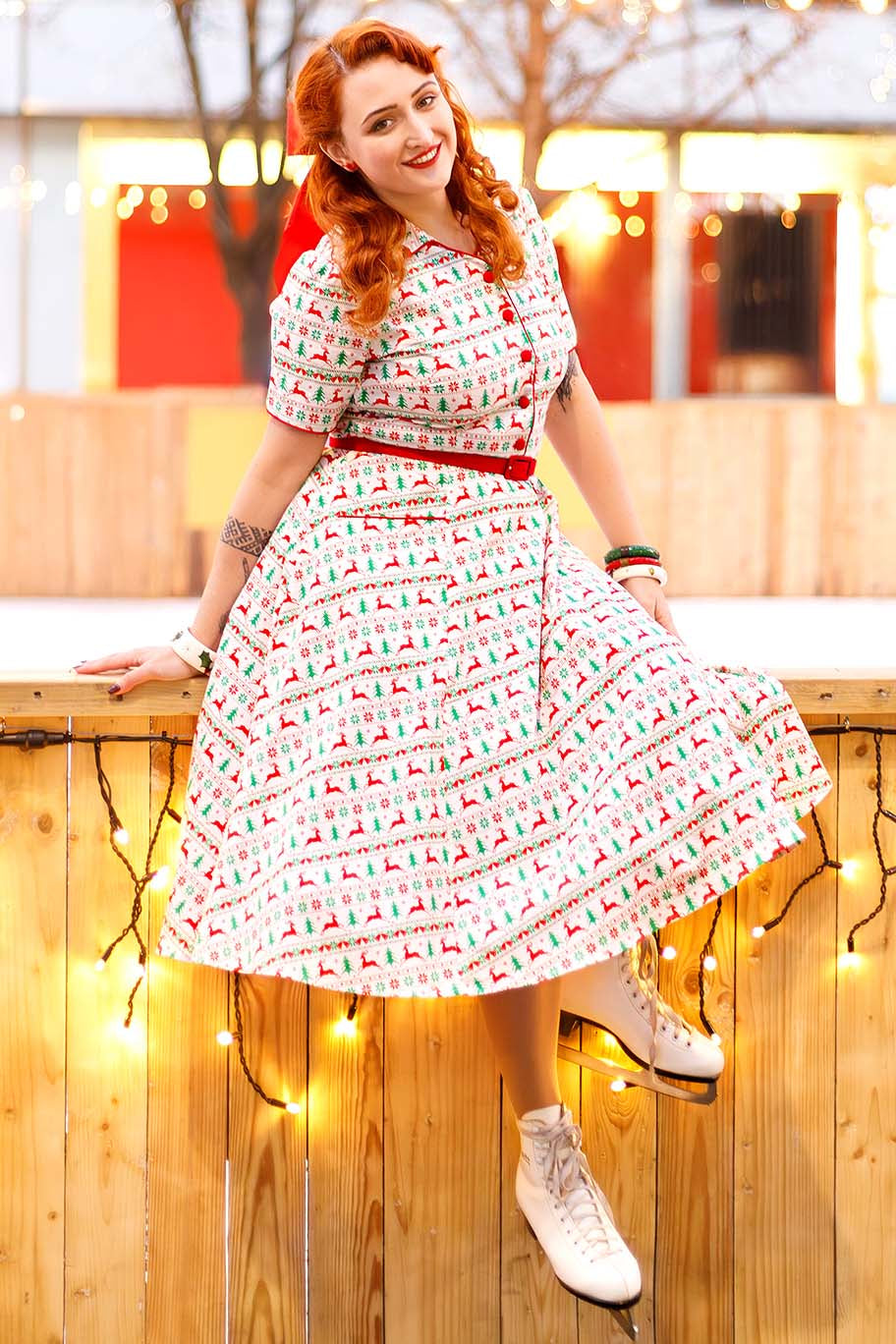 Mabel Christmas Reindeer Shirt Dress
