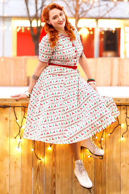 Mabel Christmas Reindeer Shirt Dress