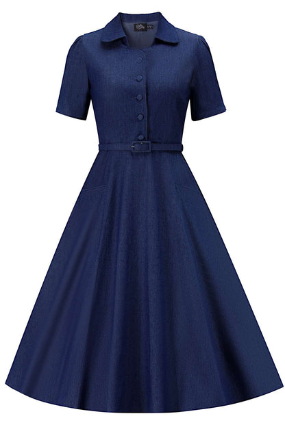 Mabel Denim Midi Shirt Dress