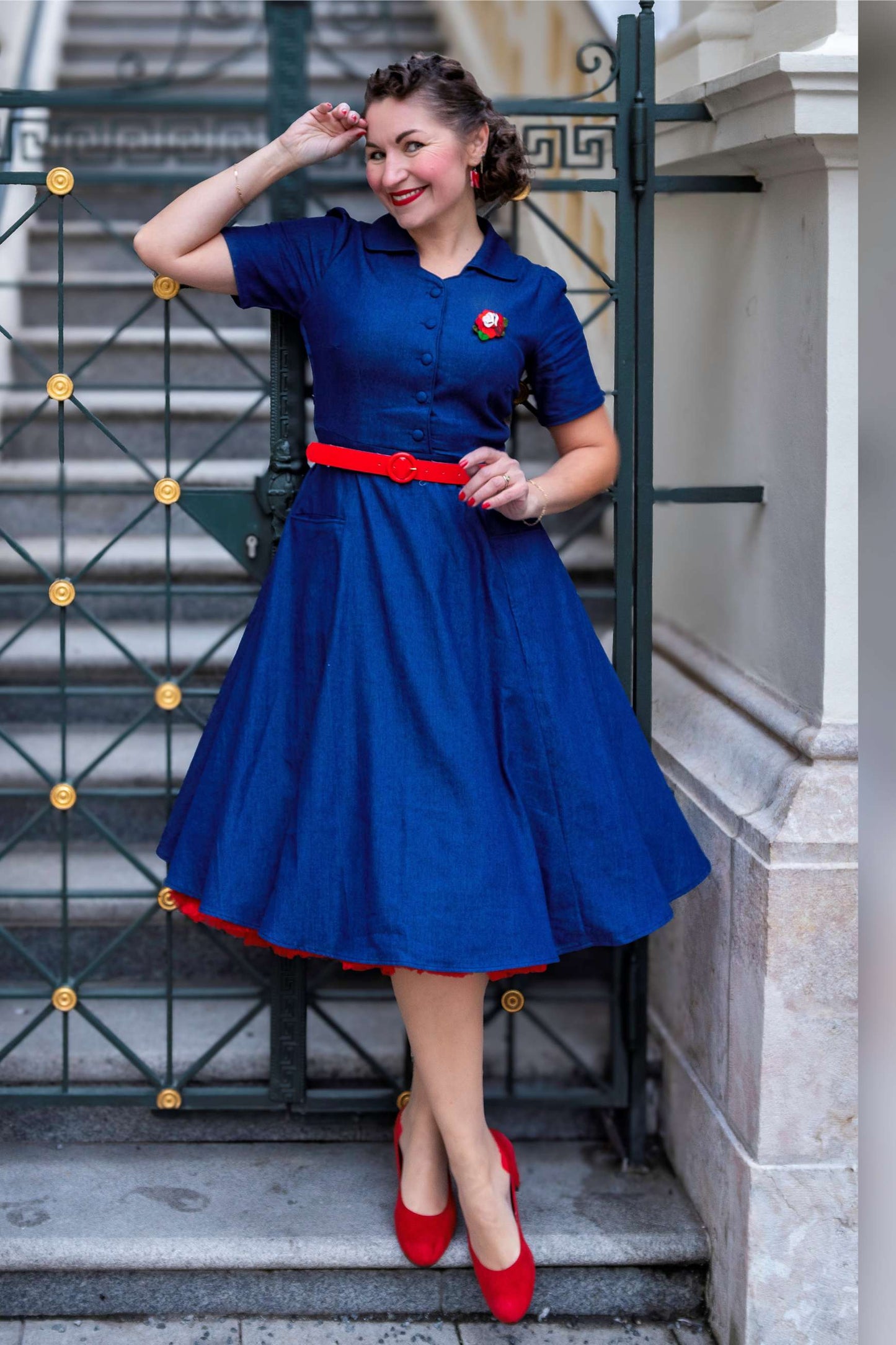 Mabel Denim Midi Shirt Dress